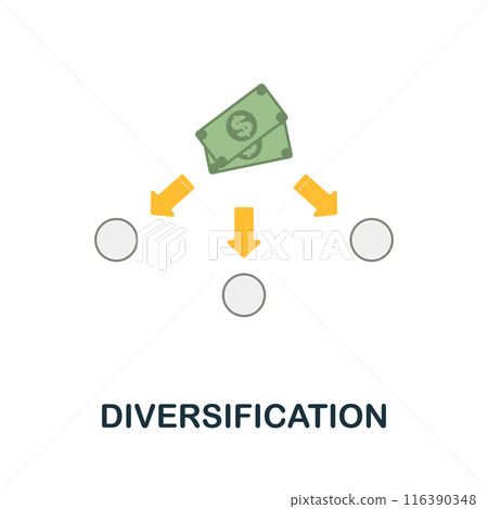 Diversification flat icon. Colored sign from stock market collection. Creative Diversification icon illustration for web design, infographics and more Diversification flat icon. Colored sign from stock market collection. Creative Diversification icon illustration for web design, infographics and more 116390348