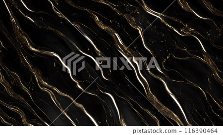 Marble Elegance Polished black marble with subtle golden highlights. 3d background  116390464