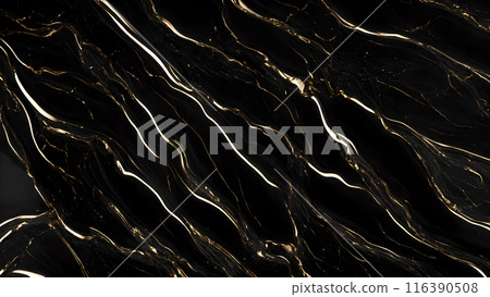 Marble Elegance Polished black marble with subtle golden highlights. 3d background Marble Elegance Polished black marble with subtle golden highlights. 3d background 116390508