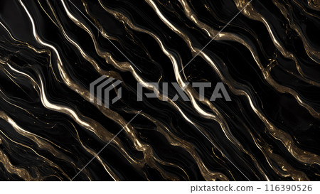 Marble Elegance Polished black marble with subtle golden highlights. 3d background  116390526
