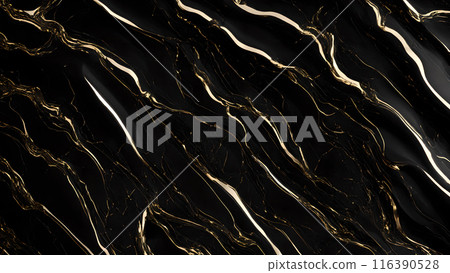 Marble Elegance Polished black marble with subtle golden highlights. 3d background Marble Elegance Polished black marble with subtle golden highlights. 3d background 116390528