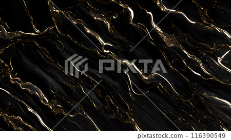 Marble Elegance Polished black marble with subtle golden highlights. 3d background Marble Elegance Polished black marble with subtle golden highlights. 3d background 116390549