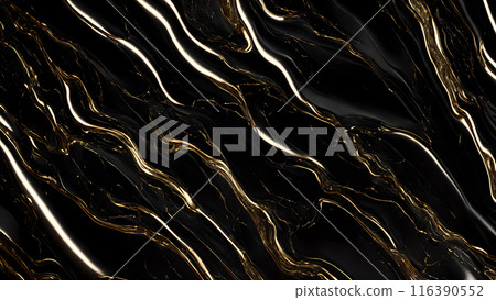 Marble Elegance Polished black marble with subtle golden highlights. 3d background Marble Elegance Polished black marble with subtle golden highlights. 3d background 116390552