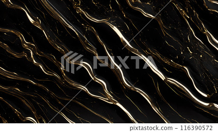 Marble Elegance Polished black marble with subtle golden highlights. 3d background  116390572