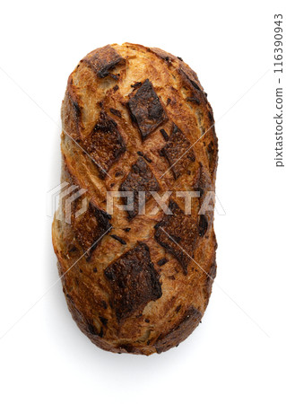 fresh bread isolated on white background, top view fresh bread isolated on white background, top view 116390943