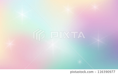 Unicorn background with stars. Multicolored blurred fairy tale pattern. Fantasy bright cover Unicorn background with stars. Multicolored blurred fairy tale pattern. Fantasy bright cover 116390977