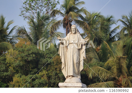 Statue of Jesus Located in Ella, Old Goa, Panaji, the Statue of Jesus is part of the Churches and Convents of Goa in India 116390992
