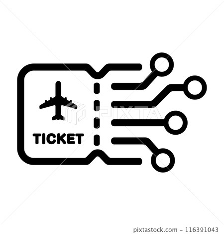 Online ticket/digital ticket vector icon illustration 116391043