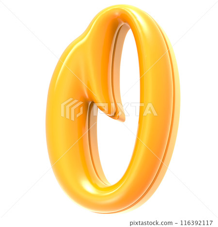 Font With Number Percent 3D Render Gold 116392117