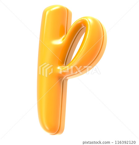 Font With Number Percent 3D Render Gold 116392120