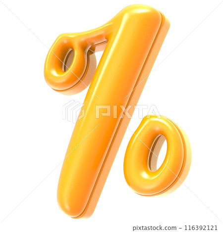 Font With Number Percent 3D Render Gold Font With Number Percent 3D Render Gold 116392121