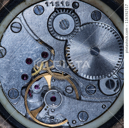 clockwork old mechanical watch, high resolution and detail clockwork old mechanical watch, high resolution and detail 116392517