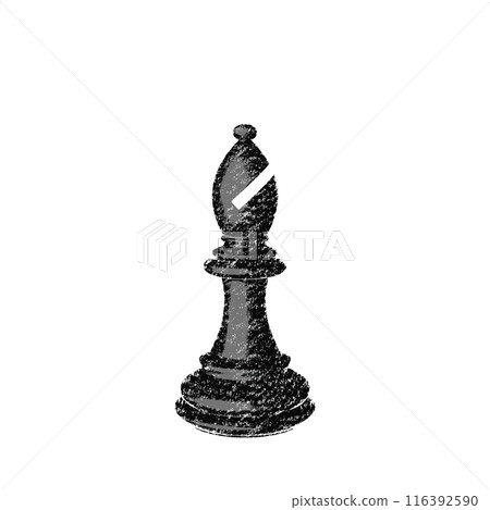 Black chess piece (bishop) in pencil sketch style 116392590