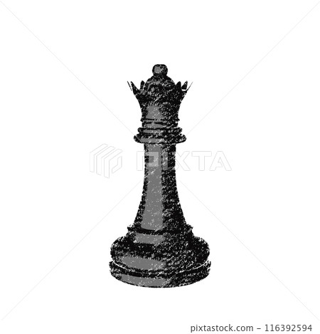 鉛筆素描風格西洋棋黑子(皇后) 鉛筆素描風格西洋棋黑子(皇后) 116392594