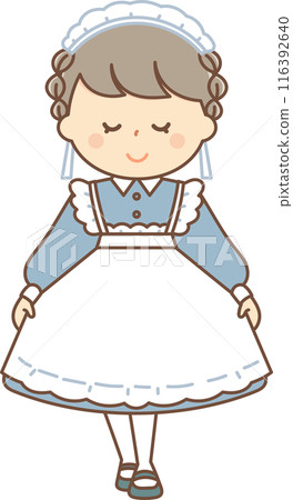 A young maid woman greeting 116392640