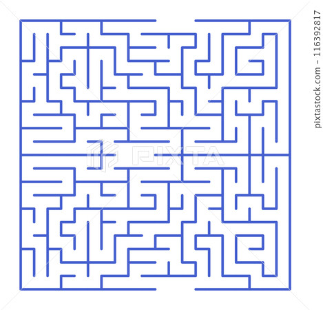 Maze shape design element. There is one entrance and exit and one correct path, but many paths lead to dead 116392817