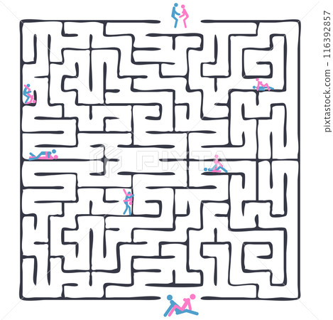Children's game labyrinth. Find a way out of the maze 116392857