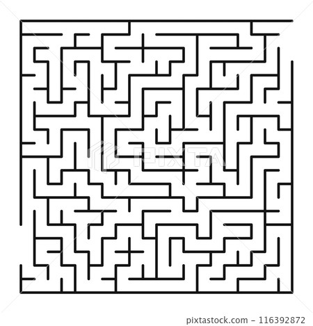 Maze shape design element. There is one entrance and exit and one correct path, but many paths lead to dead 116392872