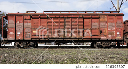 old railway freight wagon 116393807