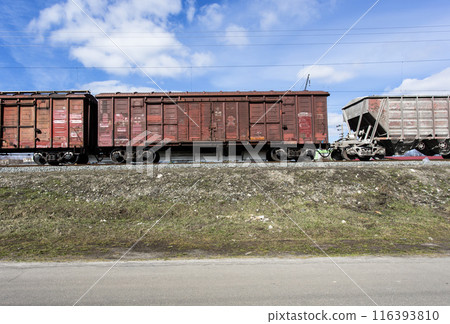 old railway freight wagon old railway freight wagon 116393810