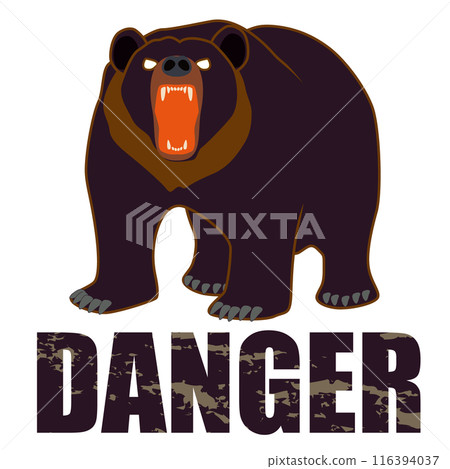 Vector illustration highlighting the danger of bears Vector illustration highlighting the danger of bears 116394037