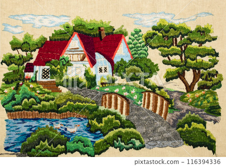 Ukrainian embroidery, folk arts and crafts 116394336