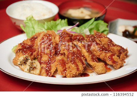 看起來美味的炸肉排套餐咖啡廳餐廳雞肉 116394552