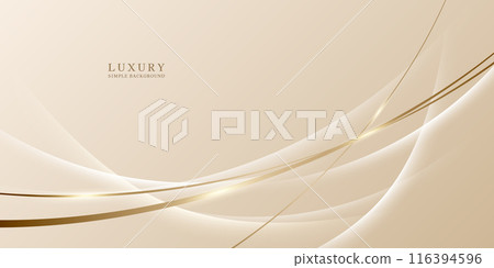 豪華的金色曲線，米色背景 116394596