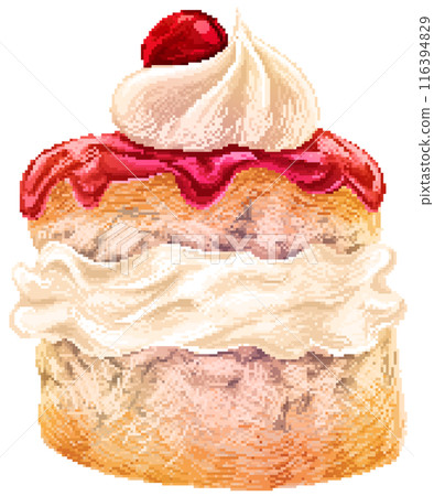 Scone in pixel art style 116394829