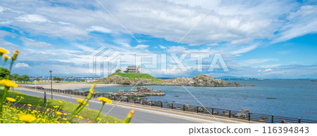 "Aomori Prefecture" Kabushima as seen from Kabushima Promenade Park, Hachinohe City 116394843