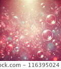 Sky background with soap bubbles 2 (Red sky with floating soap bubbles) 116395024
