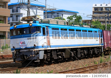 JR貨運EF81型電力機車（450系列，交通安全活動期間有車頭標記） 116395051