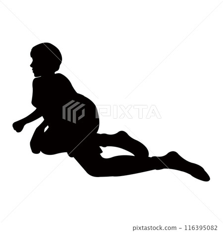 a boy lying down, silhouette vector a boy lying down, silhouette vector 116395082
