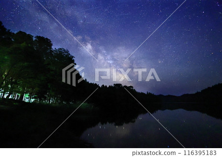 Milky Way reflected on the surface of the water Milky Way reflected on the surface of the water 116395183
