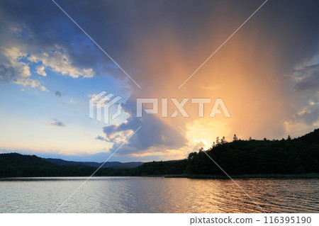Sunset over the lake Sunset over the lake 116395190