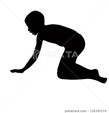 a boy body silhouette vector 116395274