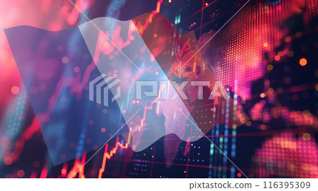 商業形象財務圖與法國國旗 商業形象財務圖與法國國旗 116395309