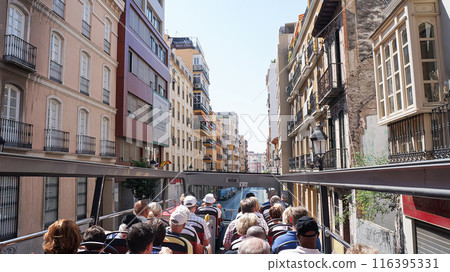 Open-top bus running through the alleys of Spain [Spain/Malaga] 116395331