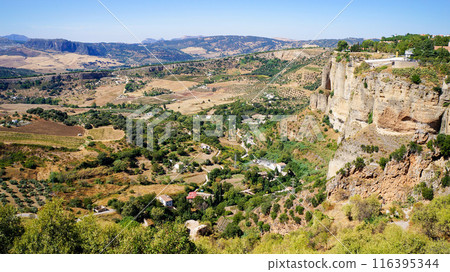 Andalusian scenery overlooking the town of Ronda [Spain/Malaga Province] 116395344