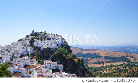The Andalusian land and the townscape of Casares [Spain/Málaga Province] 116395370