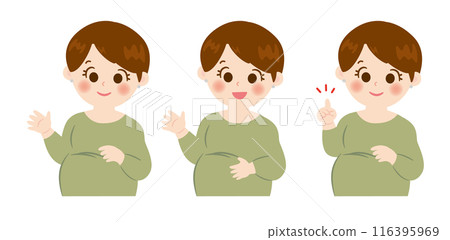 Pregnant woman character illustration Pregnant woman character illustration 116395969