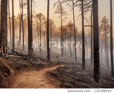 Deforestation Impact on Climate Change: A Stark Reminder of Climate Warming and Global Environmental Crisis 116396059