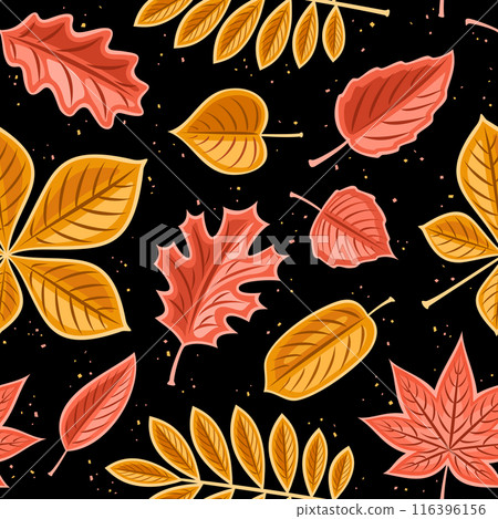 Vector Autumn Leaves seamless pattern 116396156