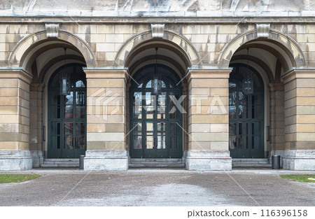 Arched entrance of The Munich Residence. Architectural detail of Renaissance baroque style. 116396158