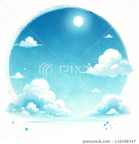 漂浮在夏天天空中的蓬鬆雲彩的插圖。 116396347