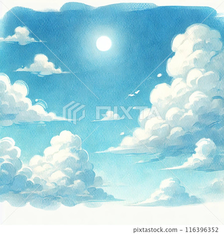 漂浮在夏天天空中的蓬鬆雲彩的插圖。 116396352