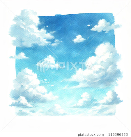 漂浮在夏天天空中的蓬鬆雲彩的插圖。 116396353