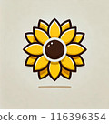簡單又可愛的向日葵插畫。 116396354