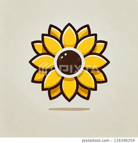 A simple and cute sunflower illustration. 116396354