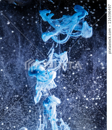 drops of watercolor paint in water 116396497
